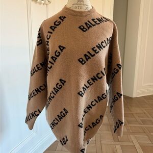 Balenciaga Brown Crewneck Sweater for Men